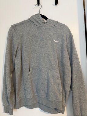 Nike Gray Pullover Hoodie with Embroidered Swoosh